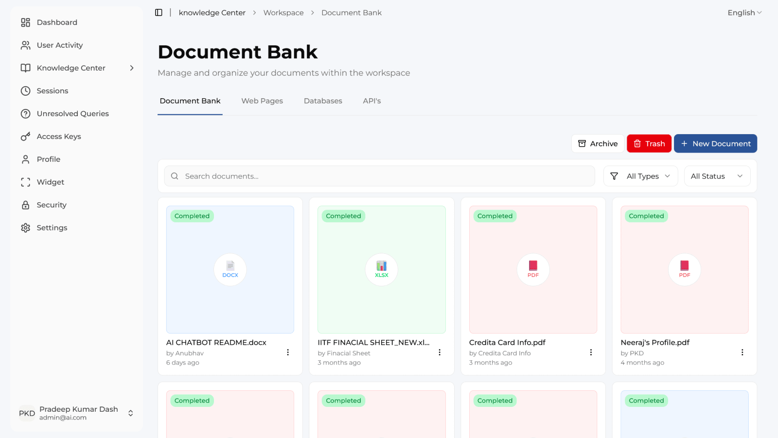 CPM India AI Chatbot: Document bank